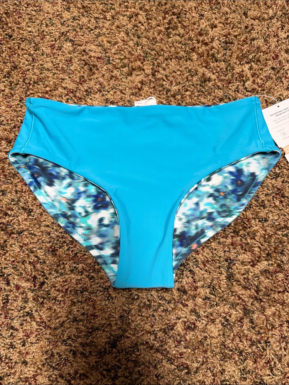 Athleta Girls Bright Turquoise Reversible Swim Bikini Bottoms